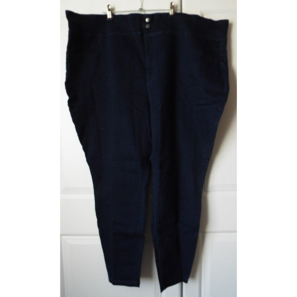 TERRA SKY Pants Womens 3X Pull On Skinny Blue Dark Wash Jeans Jegging High Rise